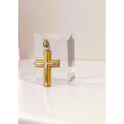 Ασημένιος Σταυρός δίχρωμος SCR09